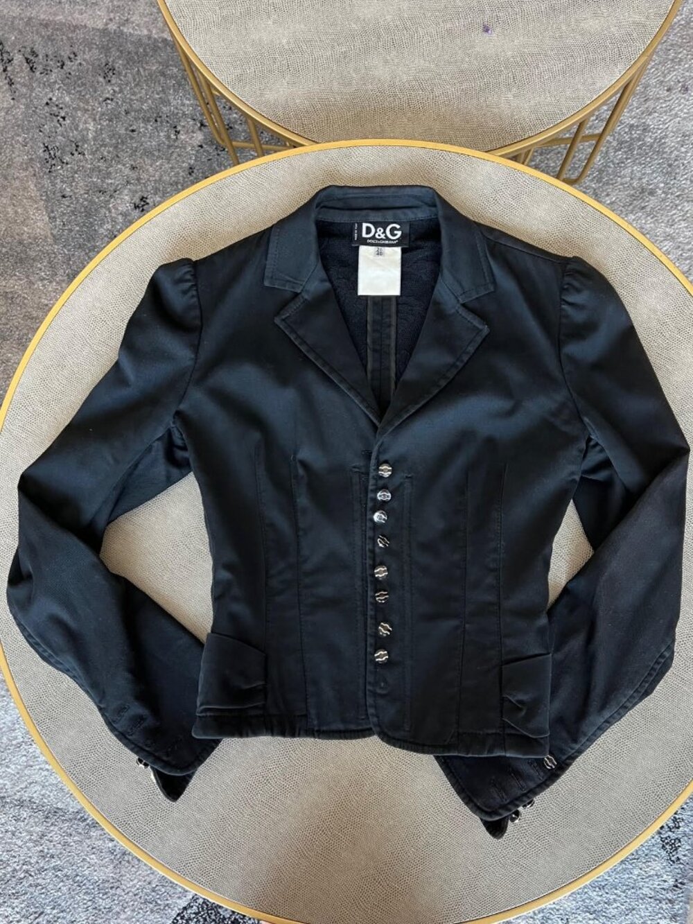 Vintage D&G Dolce & Gabbana Black Tailored Fitted Jacket - Size IT 40